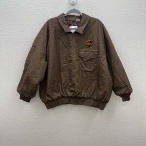 Twinhill UPS Delivery Driver Employee Brown Quilt Lined Pullover Jacket Mens 3XL